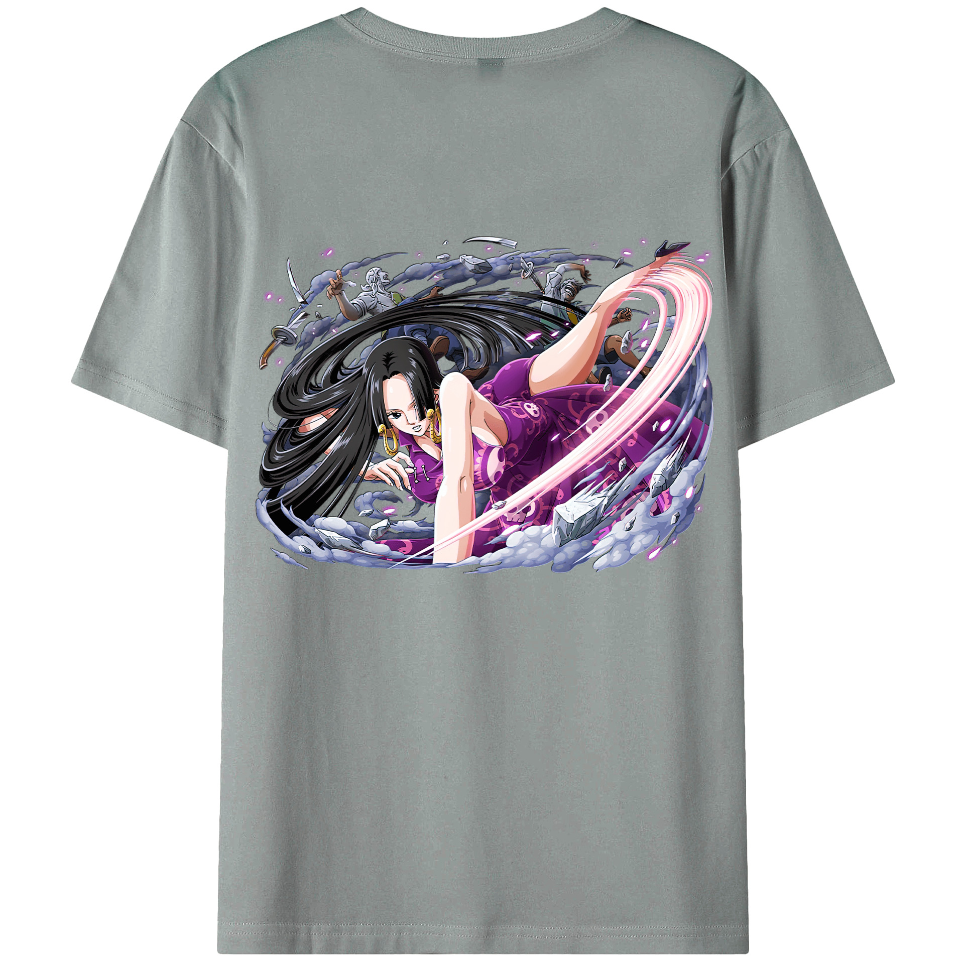 ワンピース ボア・ハンコック ONE PIECE Boa·Hancock 綿100％ メンズ半袖Tシャツ（バックプリント） 通気性
